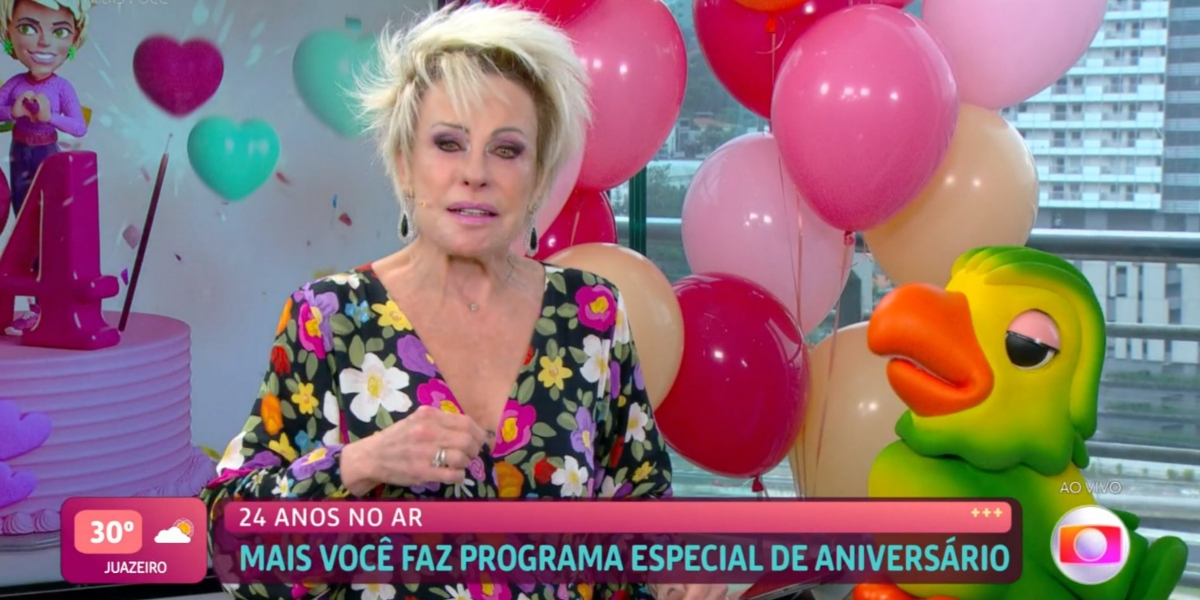 Ana Maria Braga emocionada ao lado de Louro Mané (Foto: Reprodução/TV Globo)