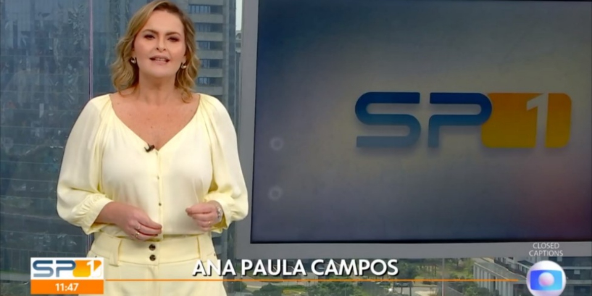 Ana Paula Campos substituiu Alan Severiano no "SP1" (Foto: Reprodução/TV Globo)