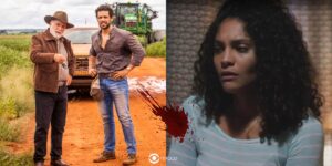 Antônio, Ramiro e Aline em cenas de Terra e Paixão (Foto: Reprodução / Globo / Montagem TV Foco)