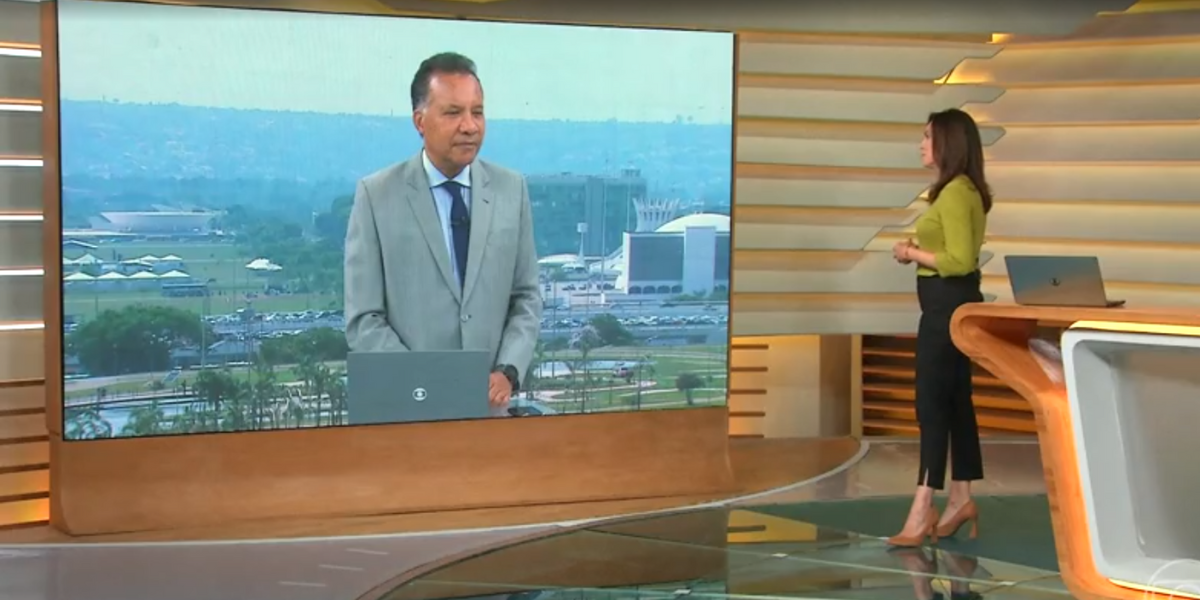 Ana Paula Araújo e Haroldo Pereira no Bom dia Brasil (Foto: Globo)