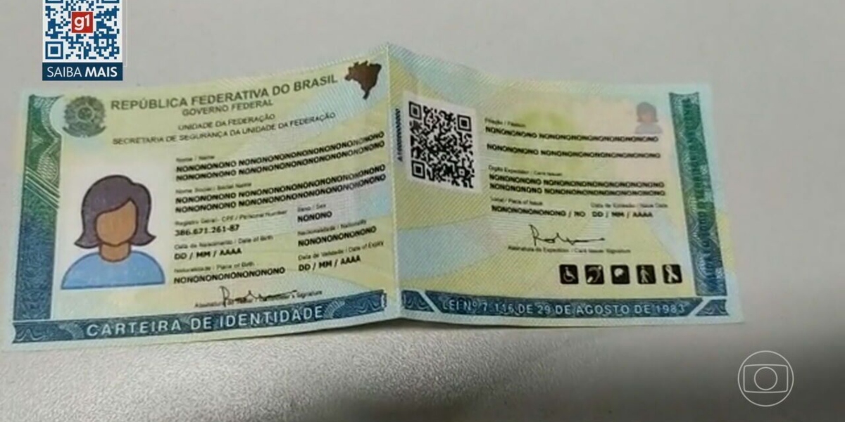 Carteira de Identidade Nacional (CIN) será o novo RG (Foto: Reprodução/TV Globo)