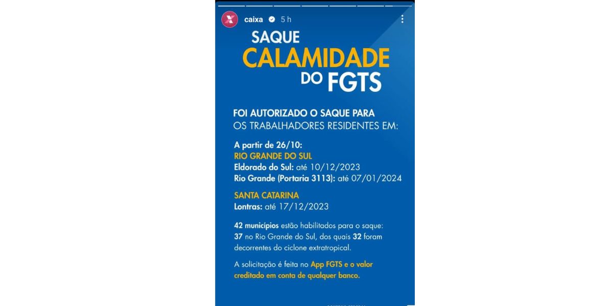 Comunicado Caixa (Foto: Reprodução / Instagram)