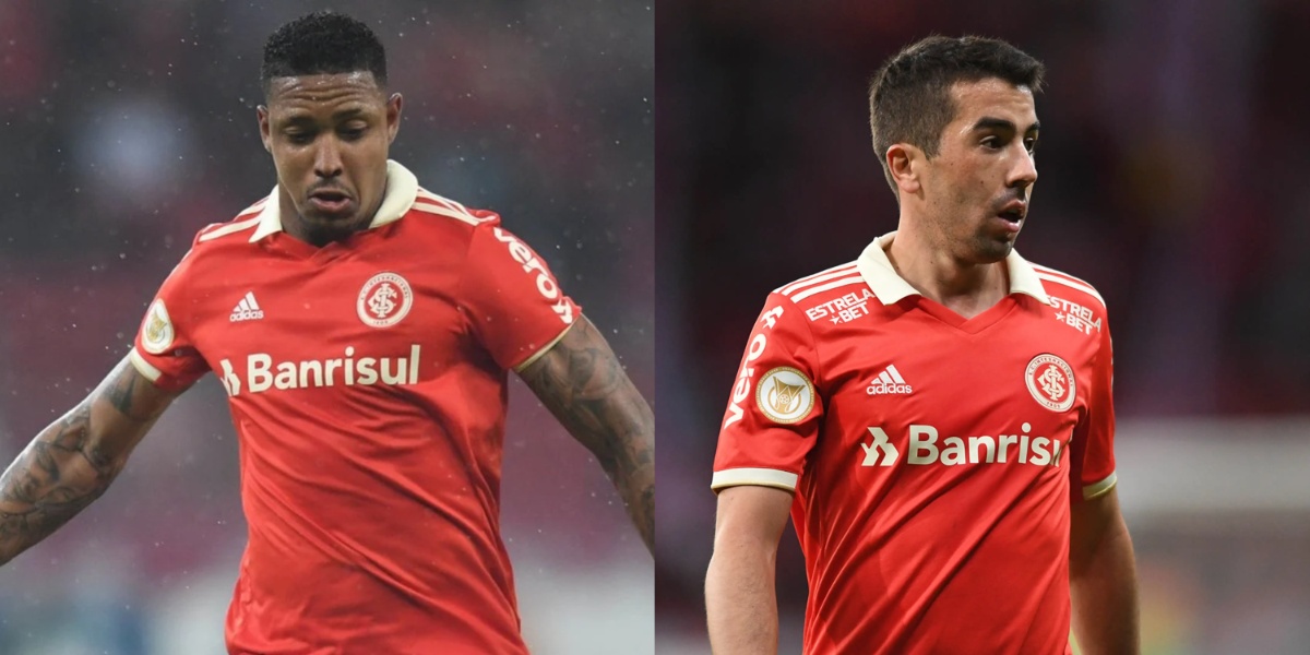 David e Carlos de Pena, jogadores do Internacional - (Foto: Reprodução / Internet)