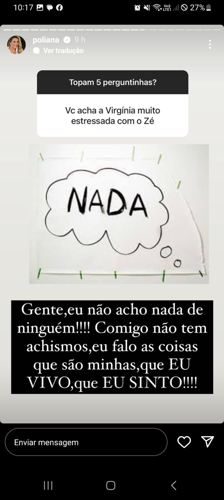 Esposa de Leonardo ainda falou sobre o tratamento de Virgínia com Zé Felipe (Foto: Reprodução/ Instagram)