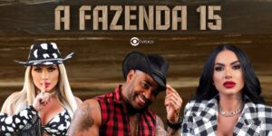 A Fazenda 15: Cezar Black, Kally Fonseca e Kamila Simioni estão na quinta roça da temporada (Foto: Reprodução / Record TV / Montagem TV Foco)