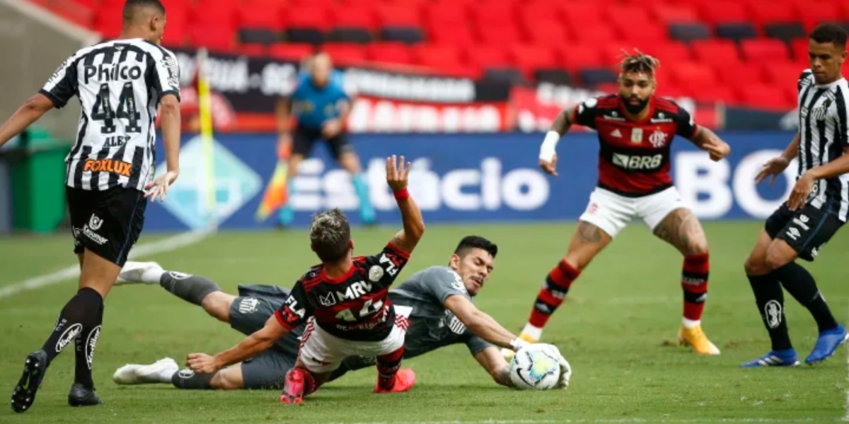 Flamengo contra o Santos - (Foto: Reprodução / Internet)