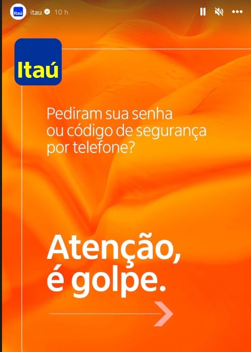 Comunicado do Banco Itaú (Foto: Reprodução / Instagram)