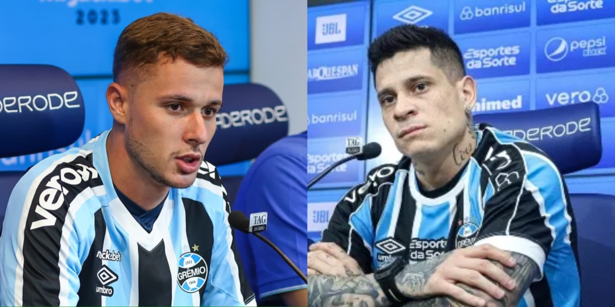 Gustavinho e Iturbe, jogadores do Grêmio - (Foto: Reprodução / Internet)