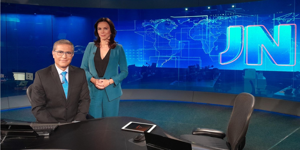 Os apresentadores substituíram William Bonner e Renata Vasconcellos no Jornal Nacional - Foto: Reprodução/Twitter