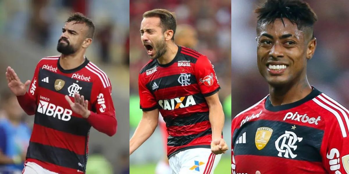 Fabrício Bruno, Everton Ribeiro e Bruno Henrique - (Montagem Tv Foco)