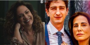 Agatha, Daniel e Irene em Terra e Paixão (Foto: Reprodução / Globo / Montagem TV Foco)