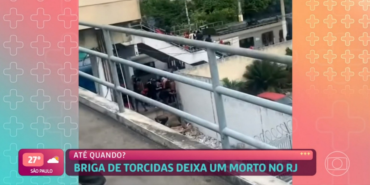Briga entre torcidas terminou em tiroteio (Foto: Reprodução/TV Globo)