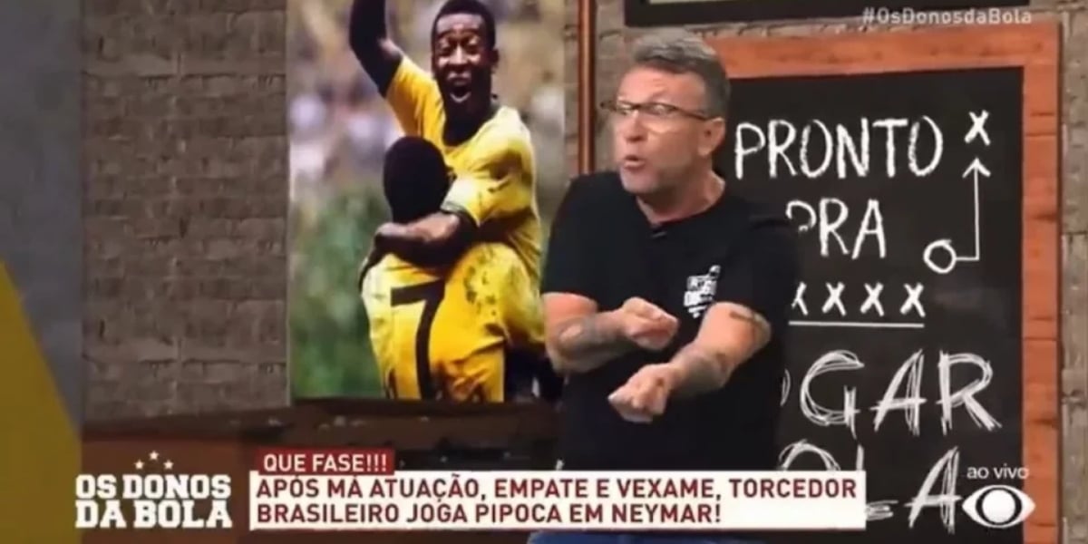 Neto falou que torcedores deveriam 'mijar' em jogadores durante "Os Donos da Bola" (Foto: Reprodução/Band)