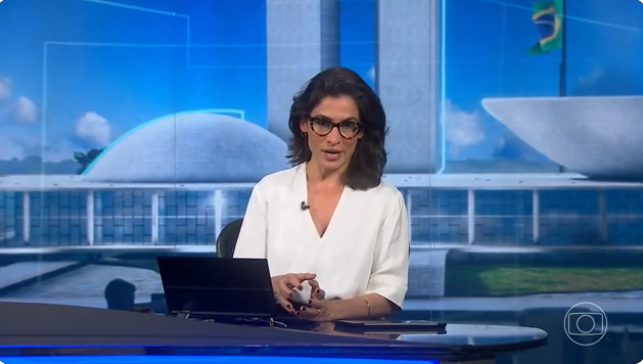 Renata Vasconcellos no Jornal Nacional (Foto: Divulgação)