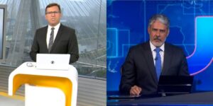 Rodrigo Bocardi e William Bonner atingiram alta audiência com cobertura de caos (Foto: Reprodução/TV Globo)