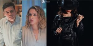 Tadeu, Gladys e nova 'rainha delícia' em cenas de Terra e Paixão (Foto: Reprodução / Globo / Montagem TV Foco)