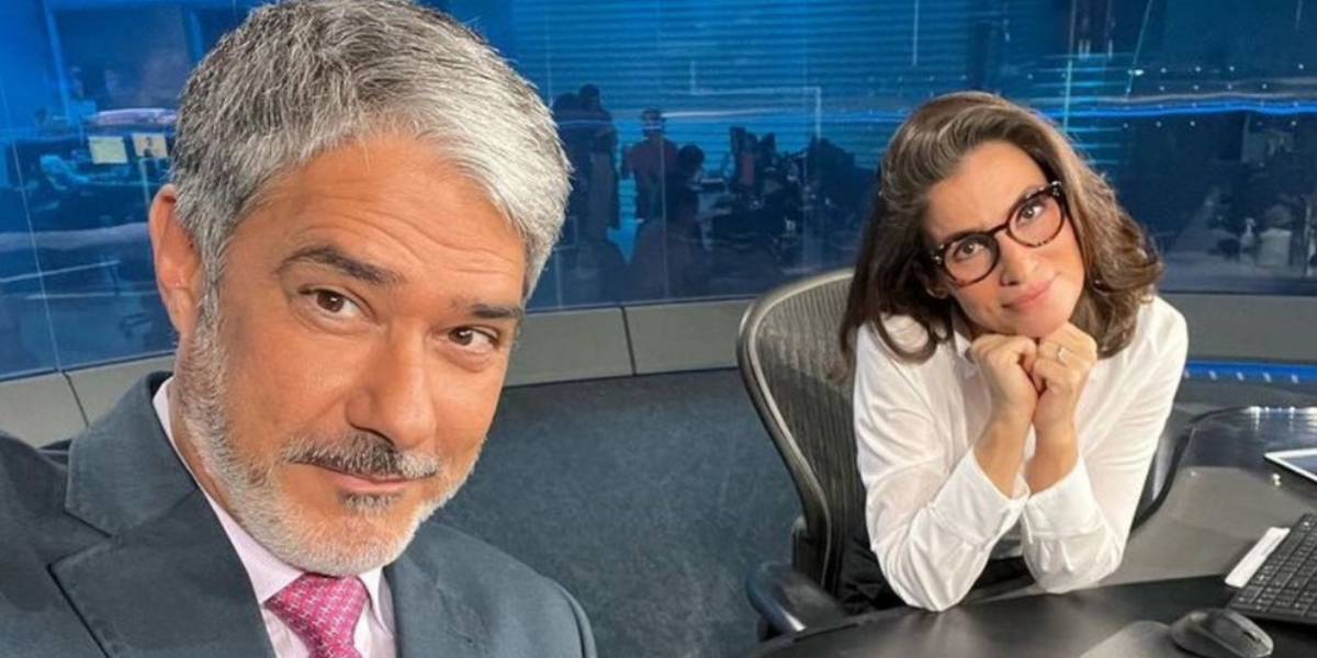 William Bonner e Renata Vasconcellos são parceiros de bancada na Globo (Foto: Reprodução/Instagram)