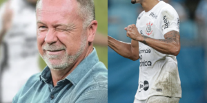 Mano Menezes e jogador do Corinthians (Reprodução/Montagem TV Foco)