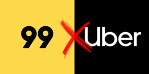 Logo da 99 e da Uber (Reprodução/Montagem TV Foco)