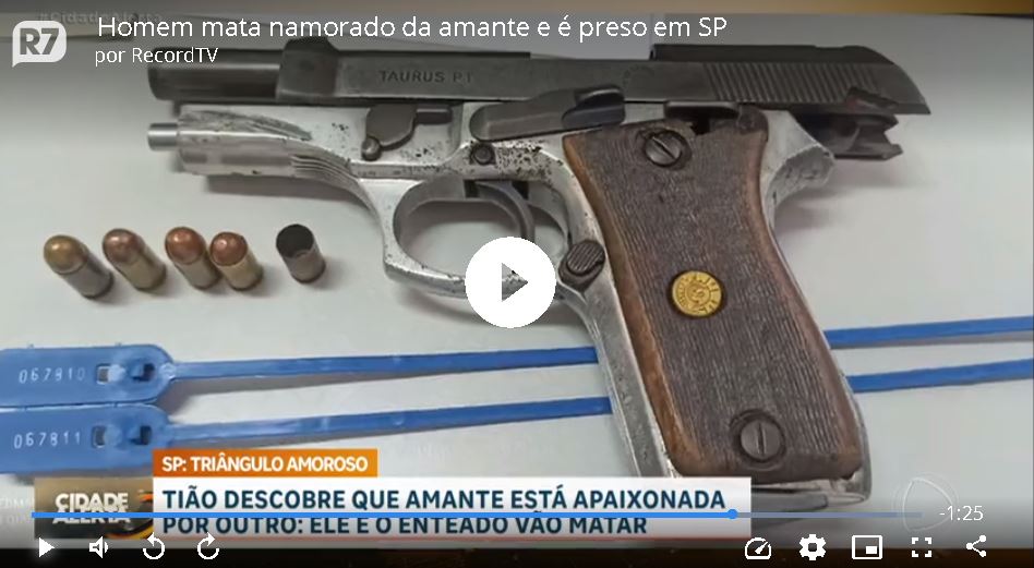 A arma que Tião usou para matar Alysson - Foto Reprodução Record