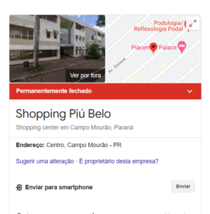 Aviso do Google sobre o Shopping estar permanentemente fechado - Foto Google