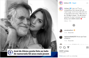 Bacci expõe relação de José de Abreu - Foto Instagram