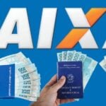 Carteira de trabalho com dinheiro e logo da Caixa - Foto Reprodução Internet