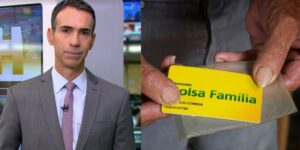 César Tralli e no JH e cartão do Bolsa família - Foto Reprodução Internet