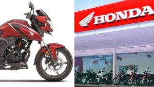 Moto da honda e loja - montagem: Tv foco