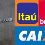 Fachada do Banco Central, logo do Itaú, Bradesco e da Caixa - Foto Reprodução Internet