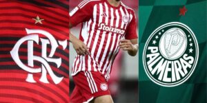 Flamengo, Gustavo Scarpa no Olympiakos e Palmeiras (Reprodução - Internet)