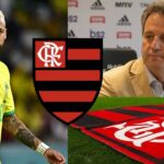 Landim, Neymar e Flamengo - (Montagem Tv Foco)