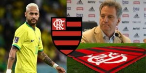 Landim, Neymar e Flamengo - (Montagem Tv Foco)