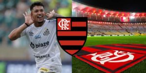 Marcos Leonardo está prestes a fechar contrato e bomba chega no Flamengo - (Montagem Tv Foco)