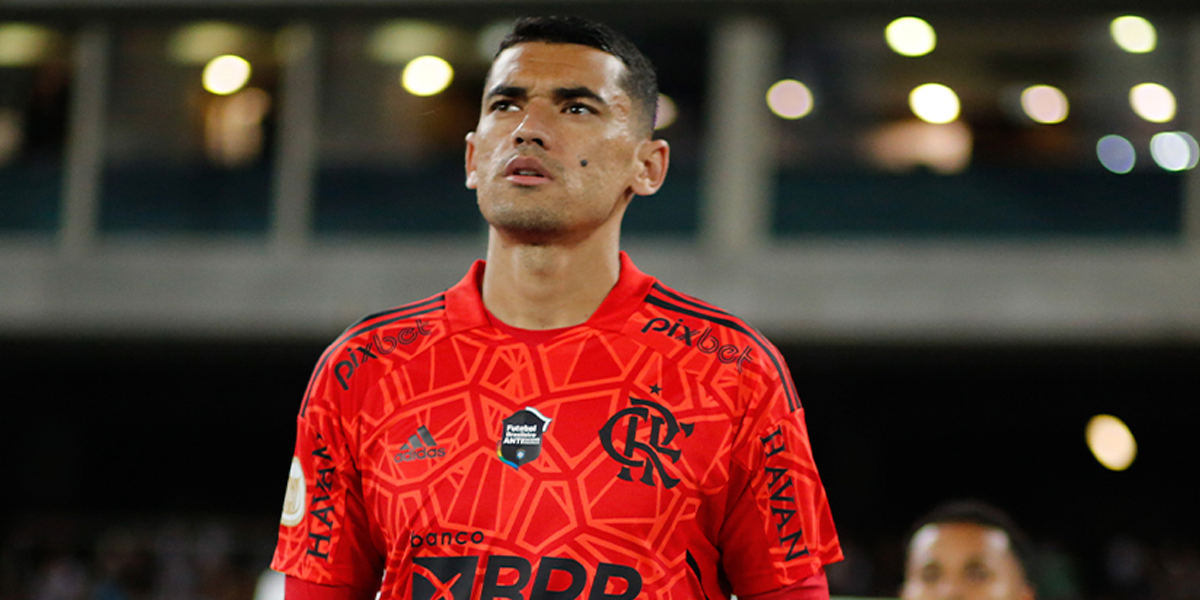 Goleiro Santos do Flamengo (Foto: Reprodução, Globo Esporte)