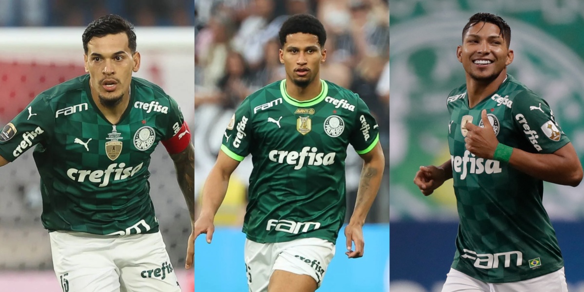 Gustavo Gómez, Murilo e Rony, do Palmeiras - Foto: Reprodução/Montagem 