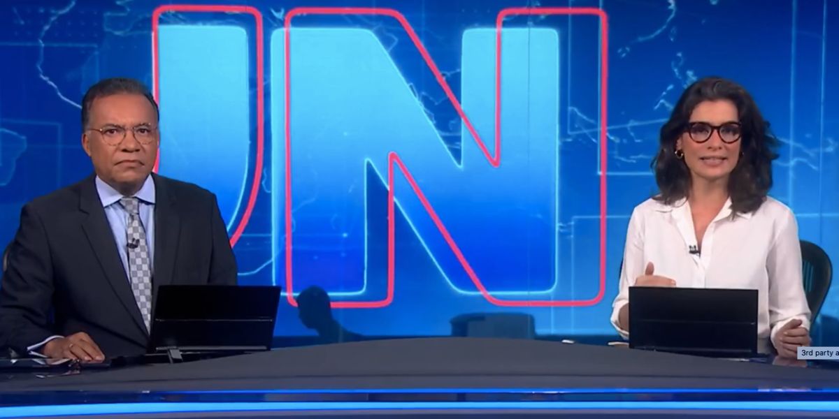 Heraldo Pereira e Renata Vasconcellos no Jornal Nacional (Foto: Reprodução / Globo)