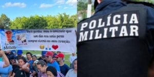 Imagem de homenagem da vítima e Polícia militar - (Reprodução Internet)