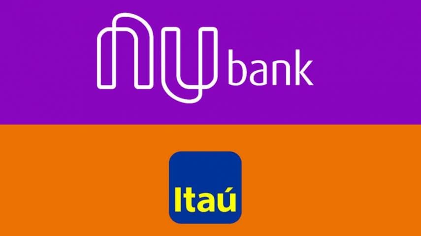 Itaú e Nubank (Foto: Reprodução, Montagem, TV Foco) 