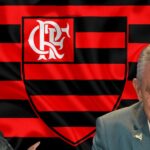 Landim, Tite e a bandeira do Flamengo - Foto Reprodução Internet