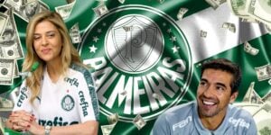 Leila Pereira, Abel Ferreira e Bandeira do Palmeiras - Foto Reprodução Internet