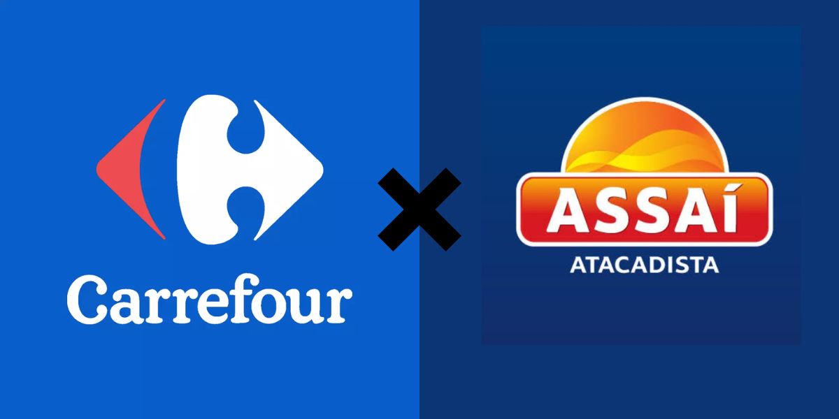 Logo do Carrefour e logo do Assaí - Foto Reprodução Internet