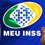 Logo do INSS e idosos com dinheiro na mão - Foto Reprodução Internet