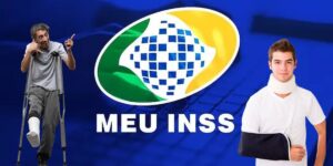 Logo do INSS e pessoa doente - Foto Reprodução Internet