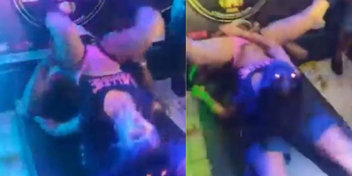 MC Pipokinha recebendo sexo oral em cima do palco - Foto Internet