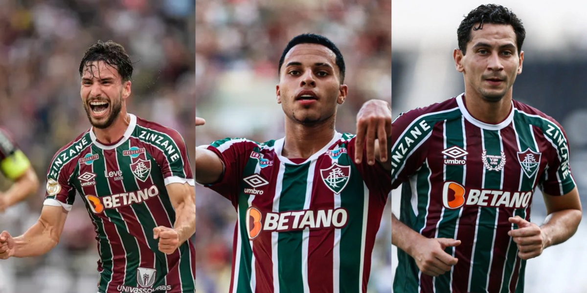 Martinelli, Alexsander e Ganso, jogadores do Fluminense - (Foto: Reprodução / Internet)