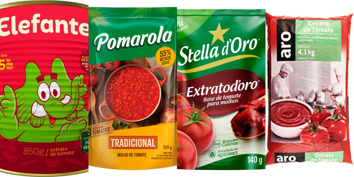 Marcas de molhos de tomate que foram proibidas pela Anvisa (Foto: Reprodução/Internet)