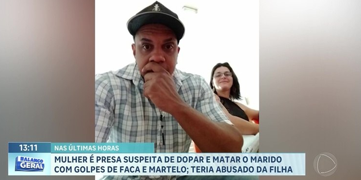 Mulher mata marido a facadas (Foto: Reprodução, Record)