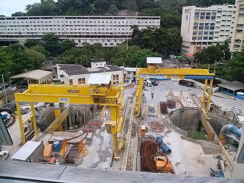 Obra parada da estação da Gávea do metrô do Rio de janeiro (Foto: Reprodução, Invexo)