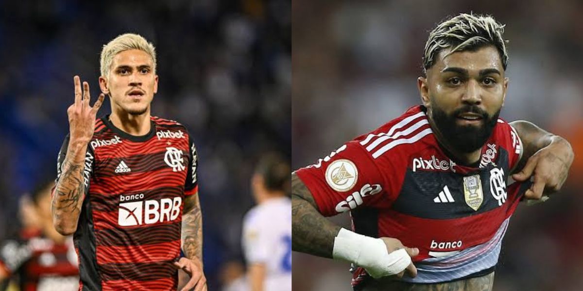 Pedro e Gabigol, atacantes do Flamengo (Foto - Montagem TV Foco)